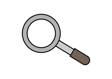 Kahverengi saplı gri çerçeveli büyüteç