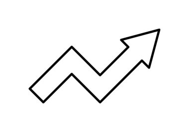 Gelişme için siyah ok simgesi