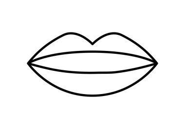 Beyaz arkaplanda siyah dudak simgesi