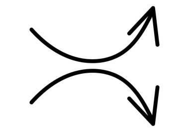 Siyah fırça darbesi oku yukarı aşağı