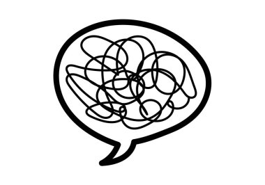 Bir konuşma baloncuğunun karalamalı simgesi.