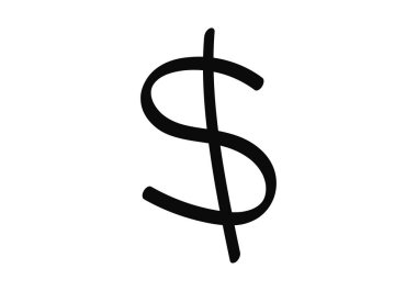 Fırça darbesiyle siyah dolar simgesi çizildi