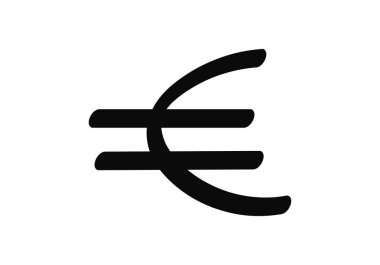 Fırçadan yapılmış siyah euro simgesi