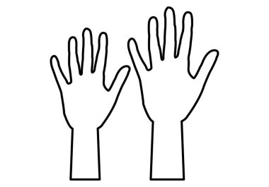 İki ellinin siyah simgesi