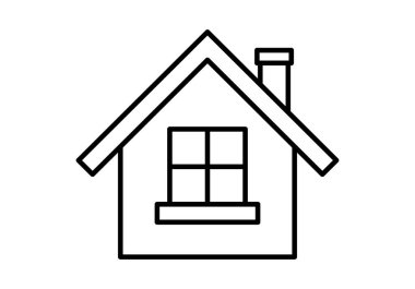 Penceresi olan bir evin siyah simgesi