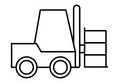 Forklift veya kamyonun siyah simgesi