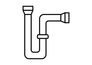 Beyaz arkaplanda siyah boru simgesi