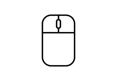 Beyaz arkaplanda siyah kablosuz fare simgesi