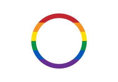LGBTQ + gurur bayrağıyla dairesel halka