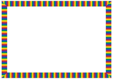 LGBTQ + gurur bayrağının renklerine sahip çerçeve
