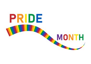 Gurur Ayı için LGBTQ + gurur bayrağı renkleri içeren iz