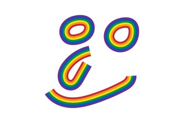 LGBTQ + gurur bayrağı izi ile yüz