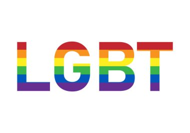 Gurur renklerine sahip LGBT kısaltma harfleri