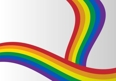 Gri bir gradyanda LGBTQ + gurur bayrağının iki vuruşu