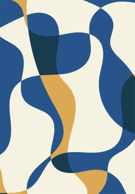 Mavi, sarı ve turuncu eğimli geometrik şekillerin soyut dikey arkaplanı