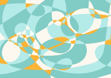 Açık mavi, açık sarı ve turuncu eğimli geometrik şekillerin yatay arkaplanı