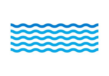 Dalgalı mavi çizgiler deniz dalgalarını temsil ediyor.