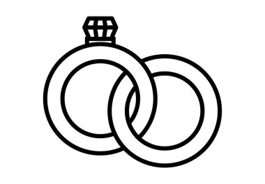 Yüzük ve alyans simgesi.