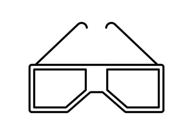 Sinema için 3D gözlüklü siyah simge