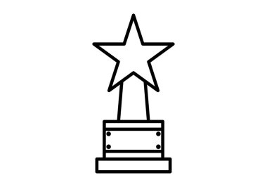 Ünlüler için siyah yıldız ödül ikonu