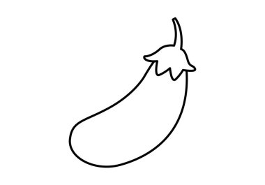 Beyaz arkaplanda siyah patlıcan simgesi