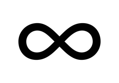 Beyaz arkaplanda siyah sonsuzluk simgesi