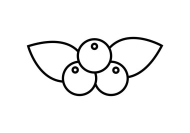 Yapraklı siyah meyve ikonu