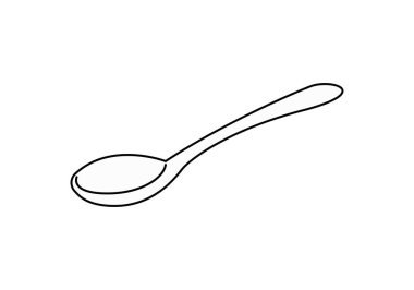 Beyaz arkaplanda siyah kaşık simgesi