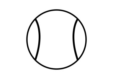 Beyaz arkaplanda siyah tenis topu simgesi