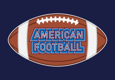 Koyu mavi arka planda Amerikan futbolu şampiyonluğu olan ragbi topu..