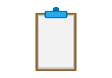 Boş kağıt ve mavi ataçlı pano