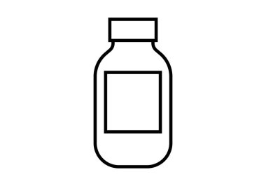 Beyaz arkaplanda siyah ilaç şişesi simgesi