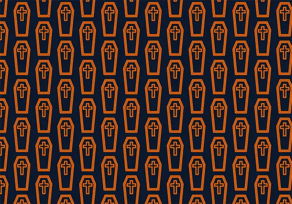 Siyah arkaplanda turuncu çizgili tabut deseni