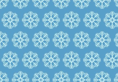 Mavi arka planda kar tanelerinin kış deseni