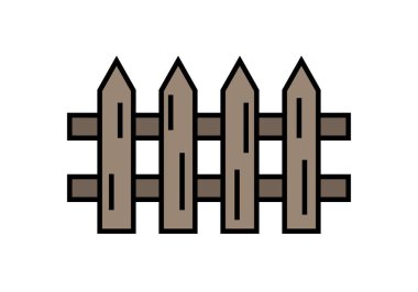 Beyaz arka planda ahşap çit