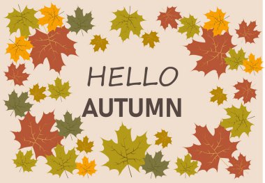 Merhaba, kurumuş yapraklı sonbahar posteri.