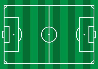 Çizgili yeşil futbol sahası