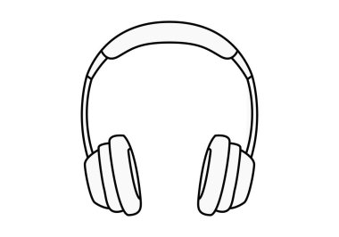 Beyaz arka planda siyah kulaklık simgesi