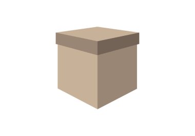 beyaz zemin üzerine karton kutu kapalı