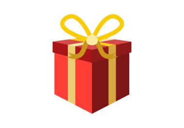 Altın fiyonklu kırmızı hediye