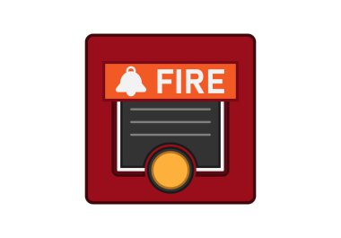 Beyaz arka planda kırmızı yangın alarmı