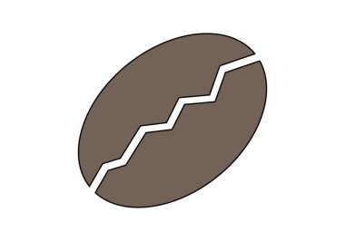 Beyaz arkaplanda kahve çekirdeği silueti