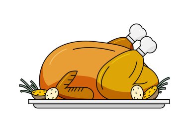 Fırında hindi ve patates.