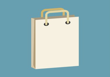 Mavi arka planda beyaz kese kağıdı