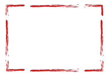 Red brush stroke frame on transparent background