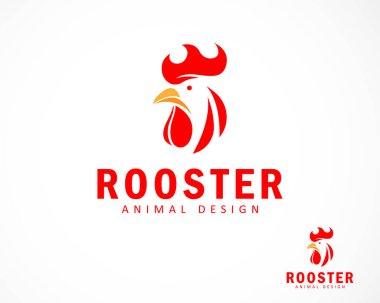 head rooster logo creative design animal concept read logo farm and business clipart