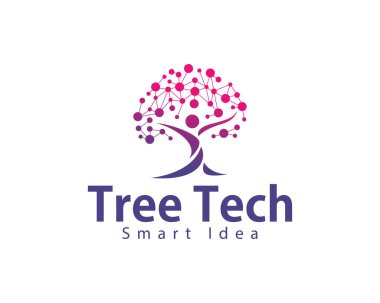 İnsanlar ağaç teknolojisi logosu yaratıcı akıllı dijital bağlantı yeniliği