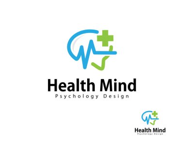 Sağlık zihni logosu yaratıcı beyin psikolojisi tıbbi sohbet
