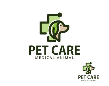 Hayvan bakım logosu yaratıcı tasarım konsepti sağlık sağlık kliniği köpeğini terk etmek