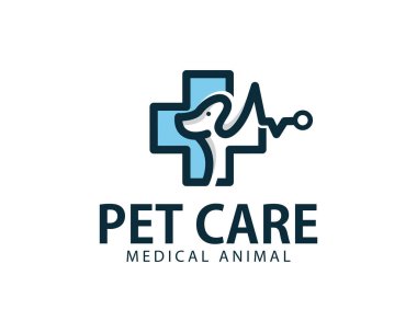 Hayvan bakım logosu yaratıcı tasarım konsepti sağlık kliniği köpeği